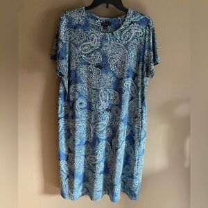 J. Jill Blue Paisley Dress